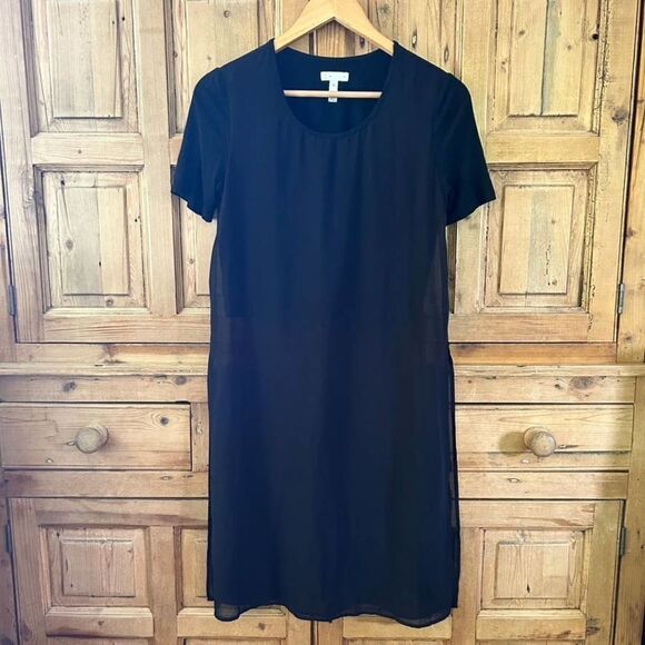 Leith XS Black Short Sleeve Layered Sheer‎ Tunic Blouse - Picture 1 of 9